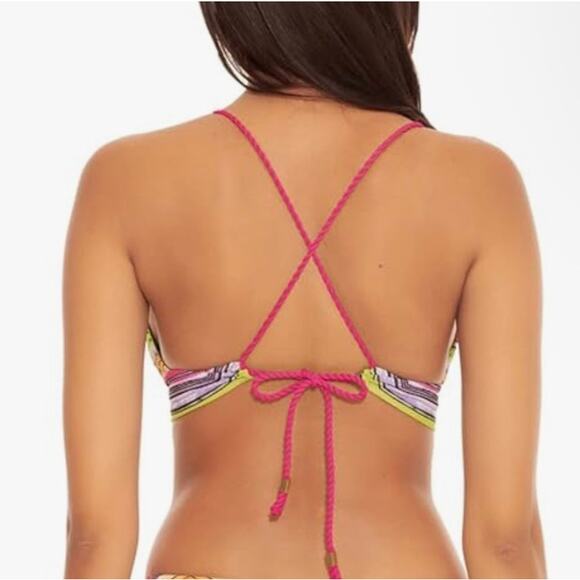 Becca Farah Jessica Reversible Halter Bikini Top M NWT - Picture 4 of 5